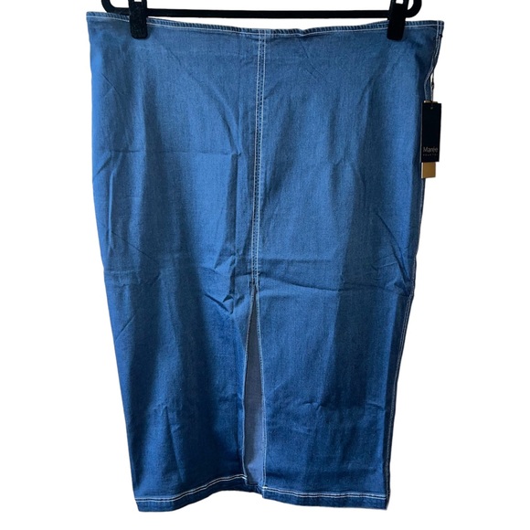 MARÉE POUR TOI | NWT DENIM FRONT SLIT SKIRT - Picture 10 of 11